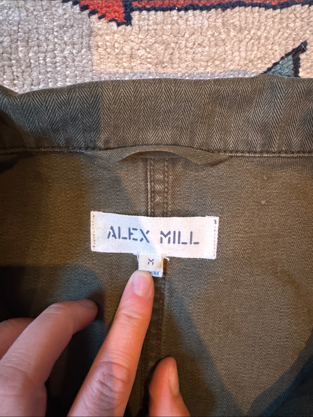 Alex Mill, Classic Chore Jacket, Faded Army - Picture 3 of 5